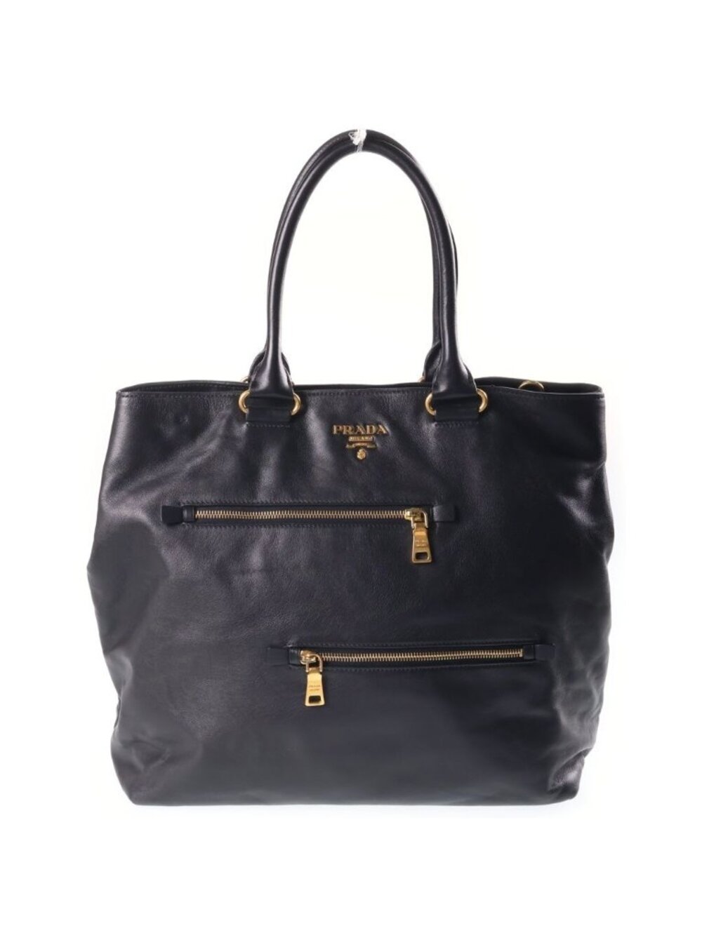 Prada Soft Calf Leather 2-Way Handbag Black